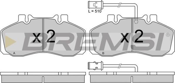 Bremsi BP2568 - Комплект спирачно феродо, дискови спирачки vvparts.bg