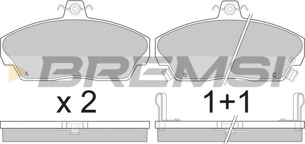 Bremsi BP2502 - Комплект спирачно феродо, дискови спирачки vvparts.bg