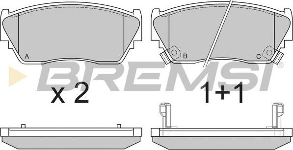 Bremsi BP2511 - Комплект спирачно феродо, дискови спирачки vvparts.bg