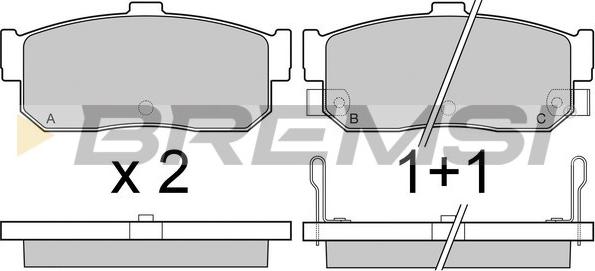 Bremsi BP2513 - Комплект спирачно феродо, дискови спирачки vvparts.bg