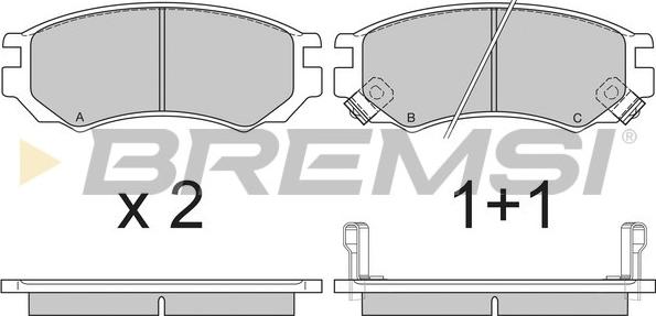 Bremsi BP2512 - Комплект спирачно феродо, дискови спирачки vvparts.bg