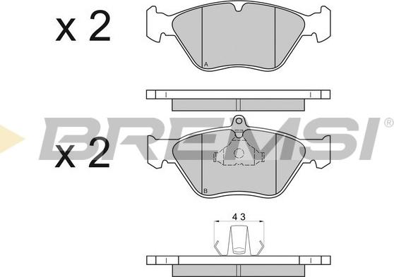 Bremsi BP2585 - Комплект спирачно феродо, дискови спирачки vvparts.bg