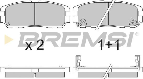 Bremsi BP2581 - Комплект спирачно феродо, дискови спирачки vvparts.bg