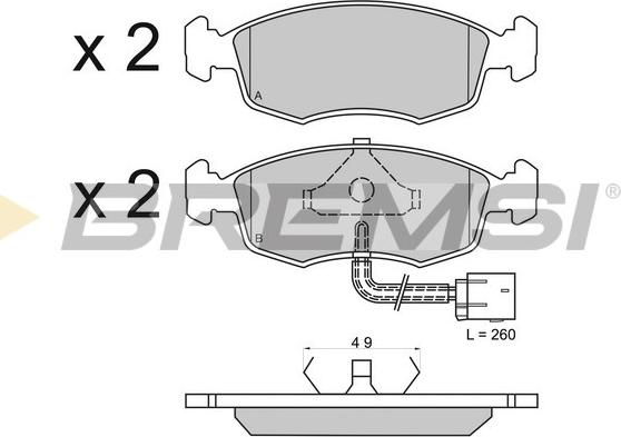 Bremsi BP2583 - Комплект спирачно феродо, дискови спирачки vvparts.bg