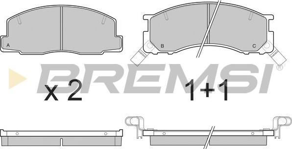 Bremsi BP2539 - Комплект спирачно феродо, дискови спирачки vvparts.bg