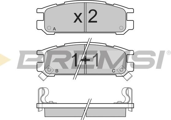 Bremsi BP2536 - Комплект спирачно феродо, дискови спирачки vvparts.bg