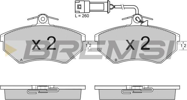 Bremsi BP2533 - Комплект спирачно феродо, дискови спирачки vvparts.bg