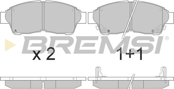 Bremsi BP2526 - Комплект спирачно феродо, дискови спирачки vvparts.bg