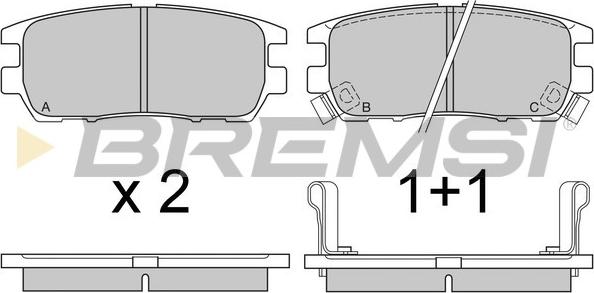 Bremsi BP2574 - Комплект спирачно феродо, дискови спирачки vvparts.bg