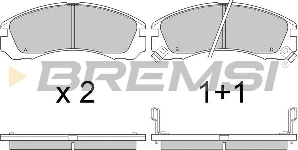 Bremsi BP2573 - Комплект спирачно феродо, дискови спирачки vvparts.bg