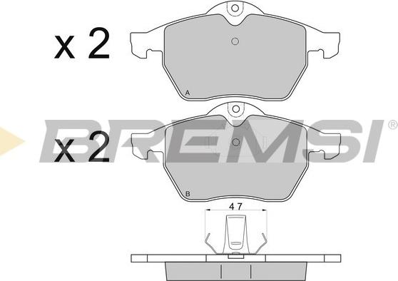 Bremsi BP2692 - Комплект спирачно феродо, дискови спирачки vvparts.bg