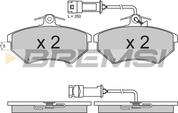 Bremsi BP2643 - Комплект спирачно феродо, дискови спирачки vvparts.bg