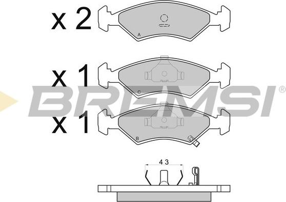 Bremsi BP2647 - Комплект спирачно феродо, дискови спирачки vvparts.bg