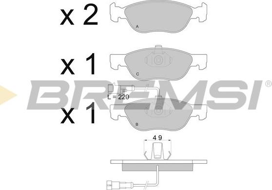 Bremsi BP2667 - Комплект спирачно феродо, дискови спирачки vvparts.bg