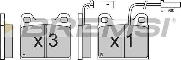 Bremsi BP2606 - Комплект спирачно феродо, дискови спирачки vvparts.bg