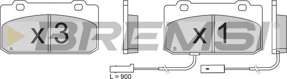 Bremsi BP2608 - Комплект спирачно феродо, дискови спирачки vvparts.bg