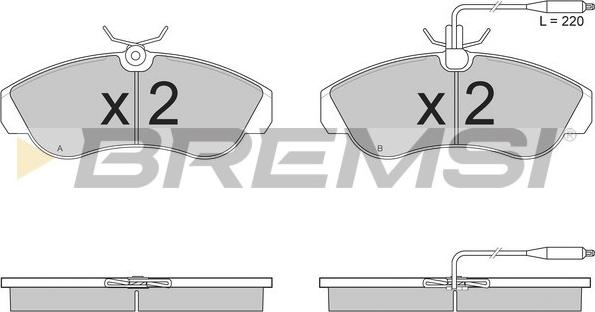 Bremsi BP2615 - Комплект спирачно феродо, дискови спирачки vvparts.bg