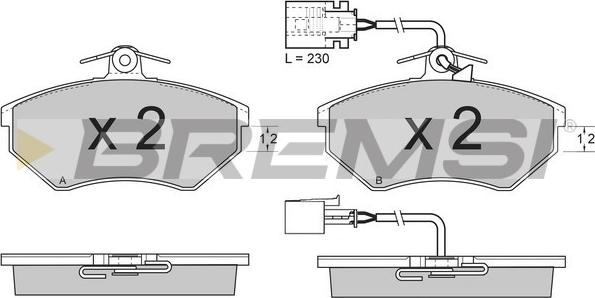 Bremsi BP2638 - Комплект спирачно феродо, дискови спирачки vvparts.bg