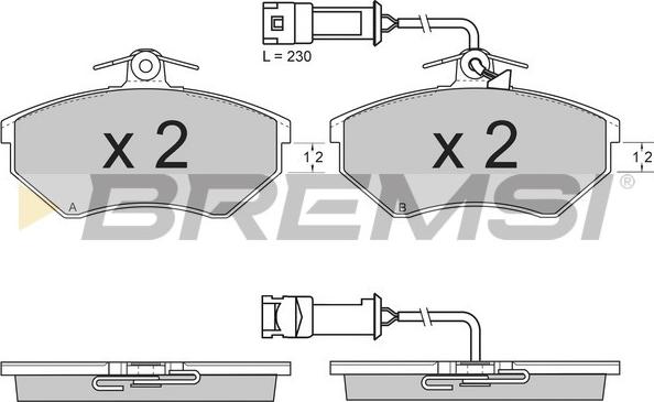 Bremsi BP2637 - Комплект спирачно феродо, дискови спирачки vvparts.bg