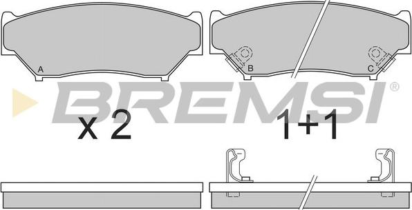 Bremsi BP2620 - Комплект спирачно феродо, дискови спирачки vvparts.bg