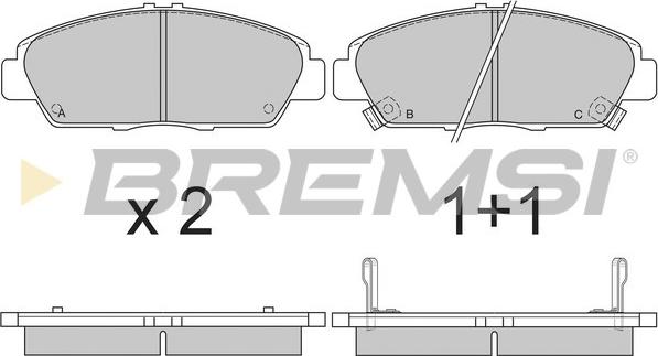 Bremsi BP2621 - Комплект спирачно феродо, дискови спирачки vvparts.bg