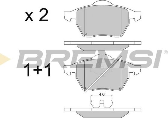 Bremsi BP2679 - Комплект спирачно феродо, дискови спирачки vvparts.bg
