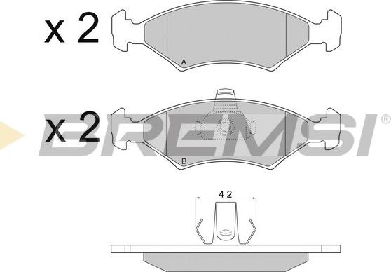 Bremsi BP2675 - Комплект спирачно феродо, дискови спирачки vvparts.bg