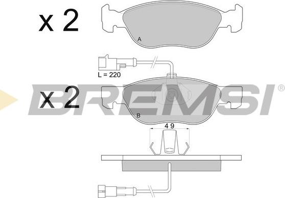 Bremsi BP2677 - Комплект спирачно феродо, дискови спирачки vvparts.bg