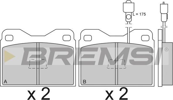 Bremsi BP2098 - Комплект спирачно феродо, дискови спирачки vvparts.bg