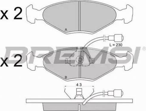 Bremsi BP2177 - Комплект спирачно феродо, дискови спирачки vvparts.bg