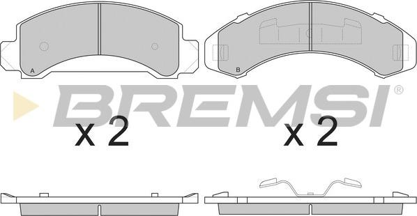 Bremsi BP2840 - Комплект спирачно феродо, дискови спирачки vvparts.bg