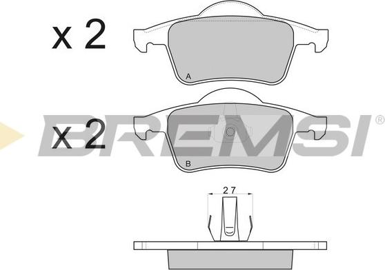 Bremsi BP2843 - Комплект спирачно феродо, дискови спирачки vvparts.bg