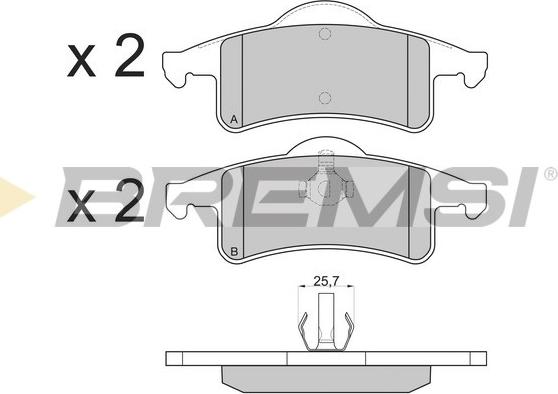 Bremsi BP2855 - Комплект спирачно феродо, дискови спирачки vvparts.bg