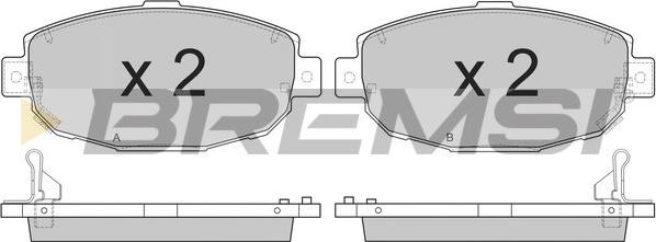 Bremsi BP2856 - Комплект спирачно феродо, дискови спирачки vvparts.bg