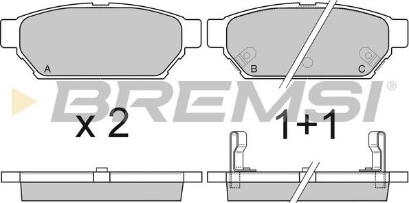 Bremsi BP2800 - Комплект спирачно феродо, дискови спирачки vvparts.bg