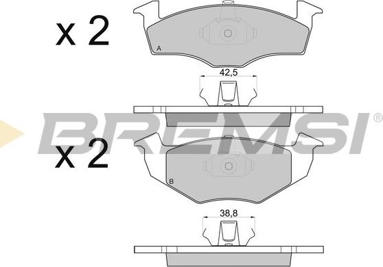 Bremsi BP2808 - Комплект спирачно феродо, дискови спирачки vvparts.bg