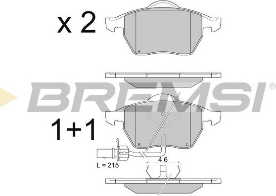 Bremsi BP2816 - Комплект спирачно феродо, дискови спирачки vvparts.bg