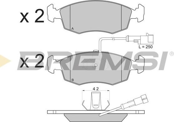 Bremsi BP2817 - Комплект спирачно феродо, дискови спирачки vvparts.bg
