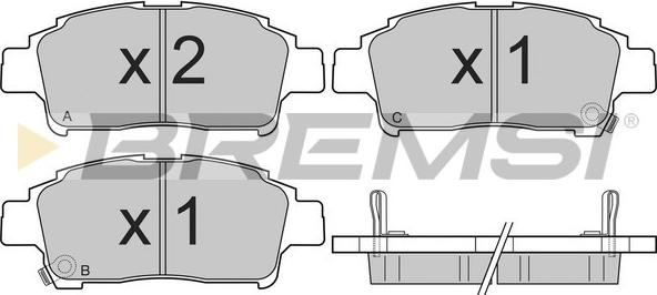 Bremsi BP2839 - Комплект спирачно феродо, дискови спирачки vvparts.bg