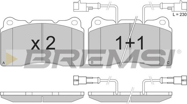 Bremsi BP2836 - Комплект спирачно феродо, дискови спирачки vvparts.bg