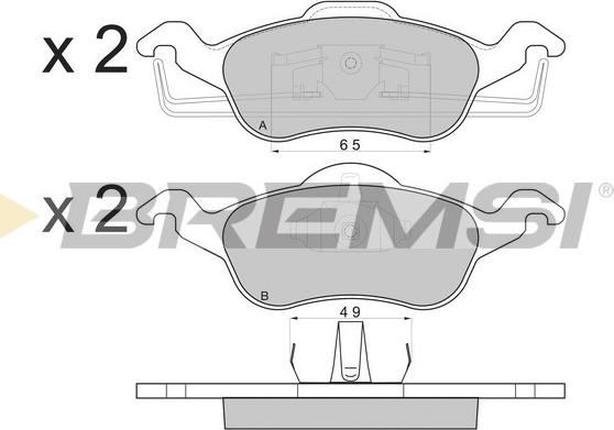 Bremsi BP2824 - Комплект спирачно феродо, дискови спирачки vvparts.bg