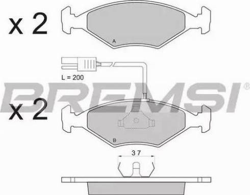 Bremsi BP2823 - Комплект спирачно феродо, дискови спирачки vvparts.bg