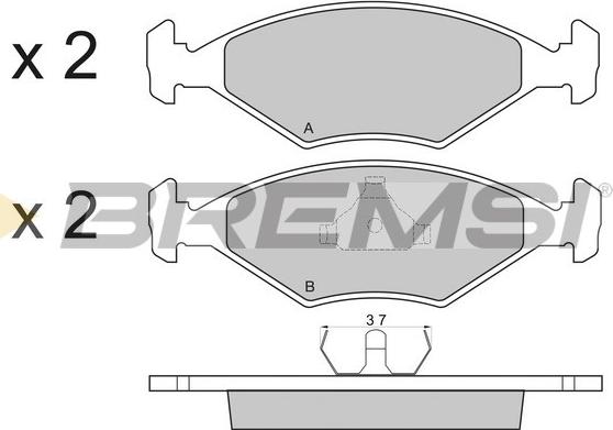 Bremsi BP2822 - Комплект спирачно феродо, дискови спирачки vvparts.bg