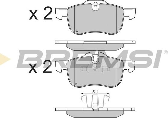 Bremsi BP2878 - Комплект спирачно феродо, дискови спирачки vvparts.bg