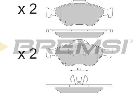 Bremsi BP2872 - Комплект спирачно феродо, дискови спирачки vvparts.bg