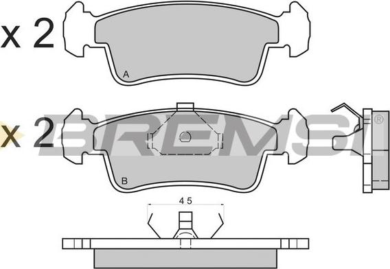 Bremsi BP2398 - Комплект спирачно феродо, дискови спирачки vvparts.bg