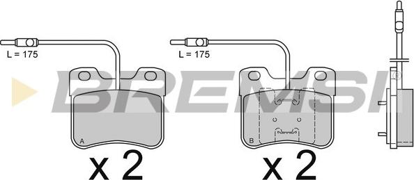 Bremsi BP2344 - Комплект спирачно феродо, дискови спирачки vvparts.bg