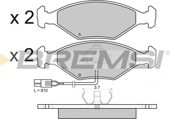 Bremsi BP2343 - Комплект спирачно феродо, дискови спирачки vvparts.bg