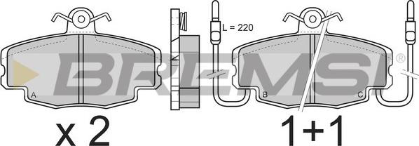 Bremsi BP2360 - Комплект спирачно феродо, дискови спирачки vvparts.bg