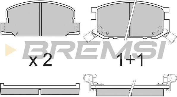 Bremsi BP2308 - Комплект спирачно феродо, дискови спирачки vvparts.bg